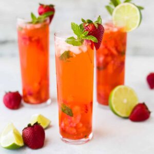 Tropic rose cider cocktail